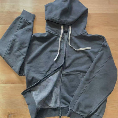Pigment-Dyed Zip Hoodie　