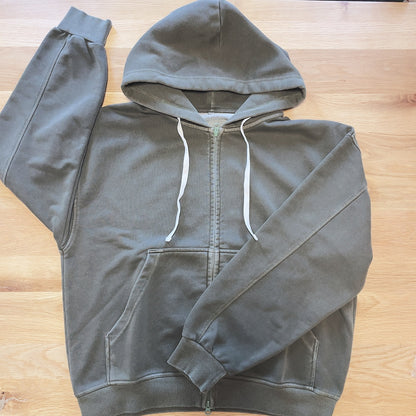 Pigment-Dyed Zip Hoodie　