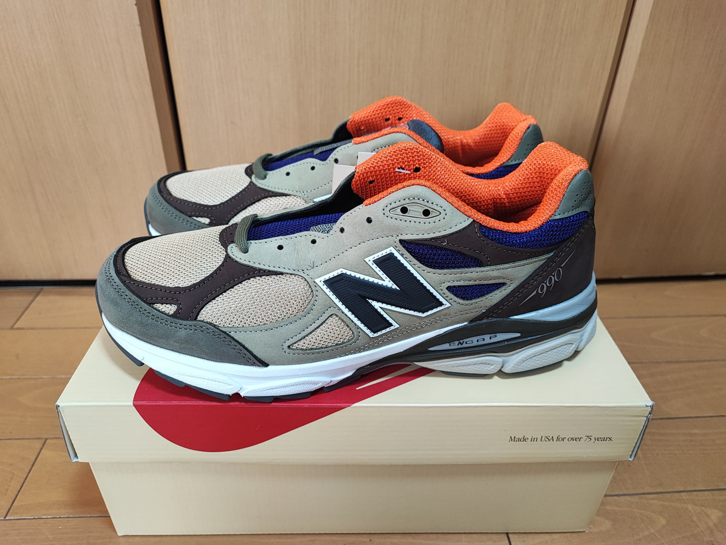 New Balance 990V3 "Khaki/Orange" 29cm