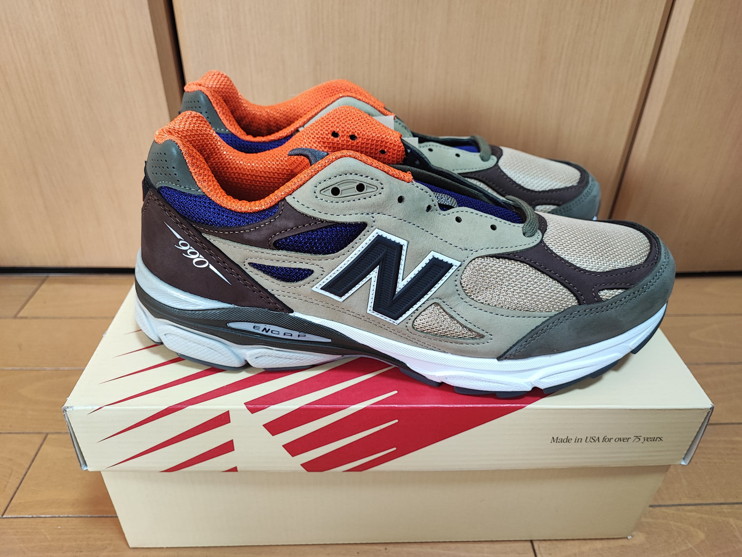 New Balance 990V3 "Khaki/Orange" 29cm